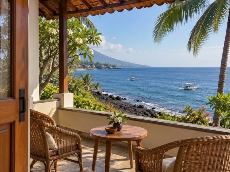 Coastal accommodation overlooking the sea in Amed