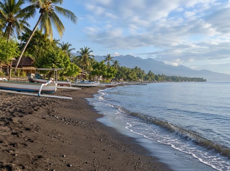 Quiet coastal scenery around Lovina in North Bali