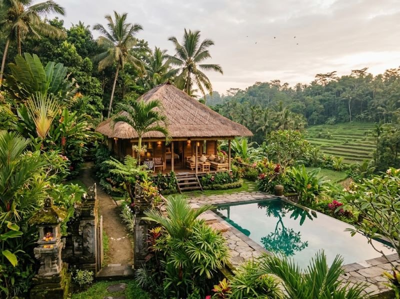 Quiet tropical accommodation in the outskirts of Ubud Bali